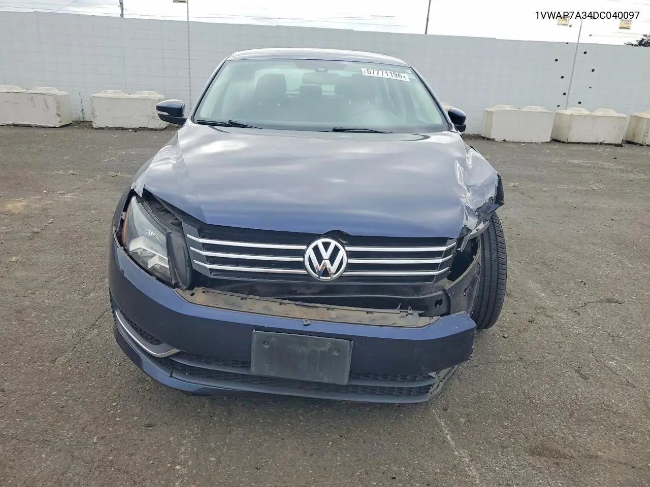 2013 Volkswagen Passat S VIN: 1VWAP7A34DC040097 Lot: 57771196