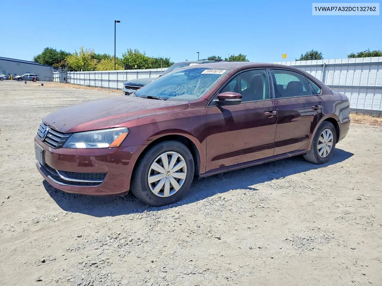 2013 Volkswagen Passat S VIN: 1VWAP7A32DC132762 Lot: 59645076