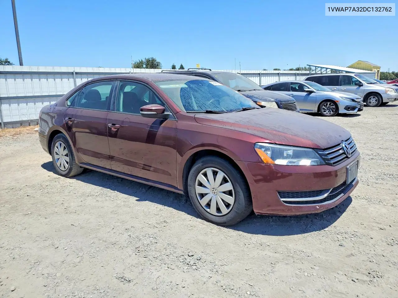 2013 Volkswagen Passat S VIN: 1VWAP7A32DC132762 Lot: 59645076
