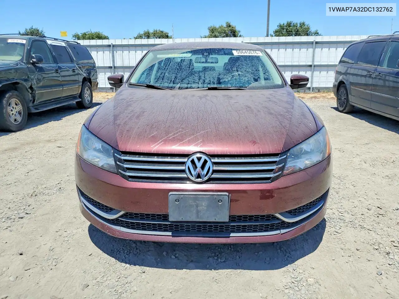 2013 Volkswagen Passat S VIN: 1VWAP7A32DC132762 Lot: 59645076