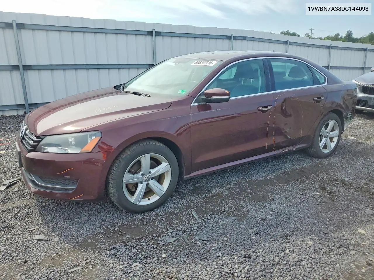 2013 Volkswagen Passat Se VIN: 1VWBN7A38DC144098 Lot: 59829516