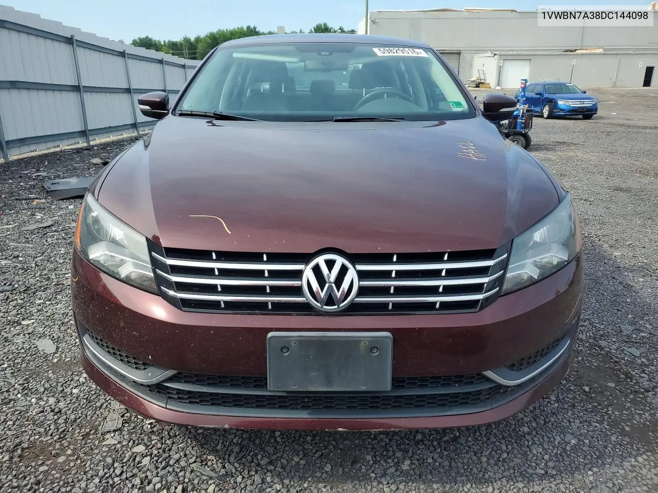2013 Volkswagen Passat Se VIN: 1VWBN7A38DC144098 Lot: 59829516