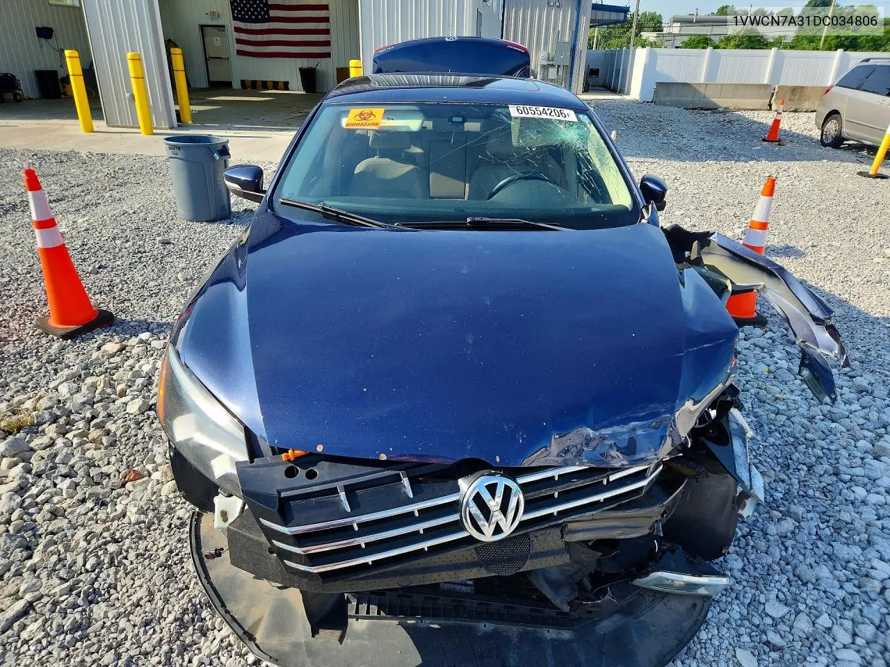 2013 Volkswagen Passat VIN: 1VWCN7A31DC034806 Lot: 60554206