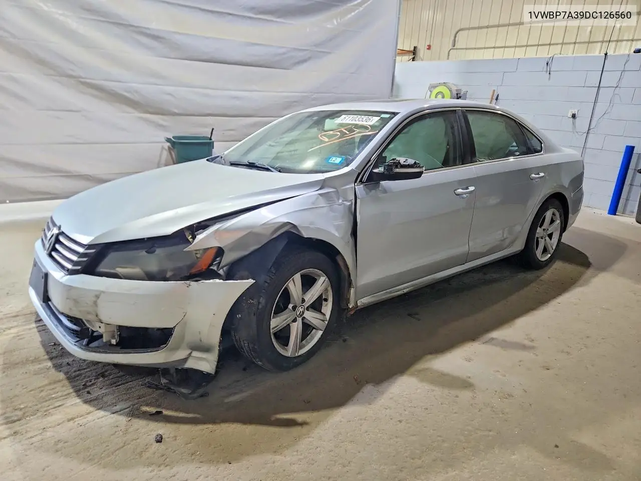 2013 Volkswagen Passat Se VIN: 1VWBP7A39DC126560 Lot: 61103536