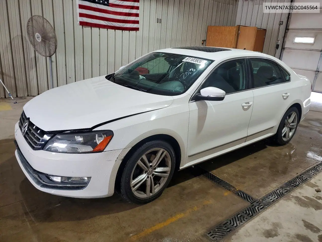 2013 Volkswagen Passat Sel VIN: 1VWCN7A33DC045564 Lot: 61103936