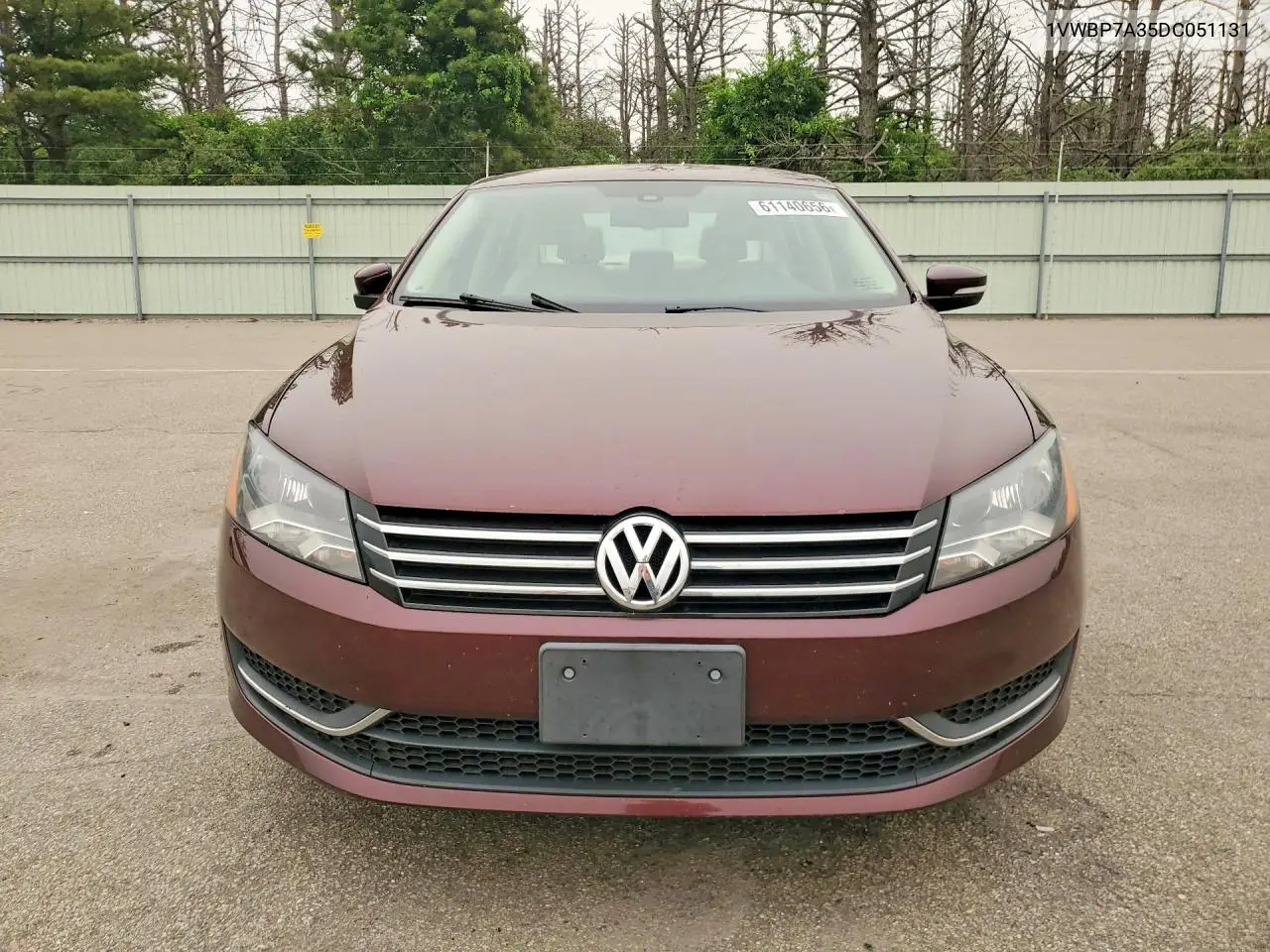 2013 Volkswagen Passat Se VIN: 1VWBP7A35DC051131 Lot: 61140656