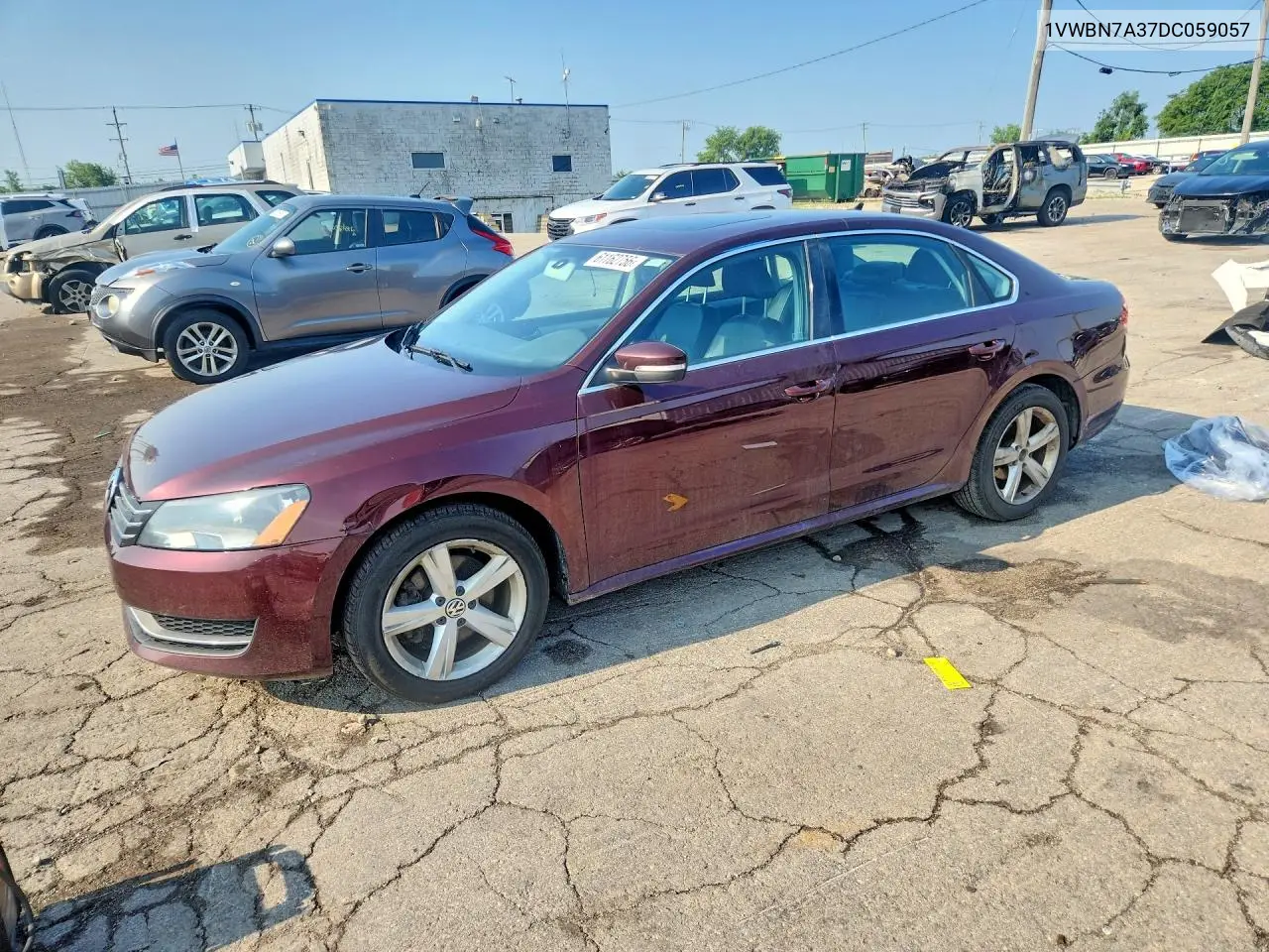 2013 Volkswagen Passat Se VIN: 1VWBN7A37DC059057 Lot: 61162756