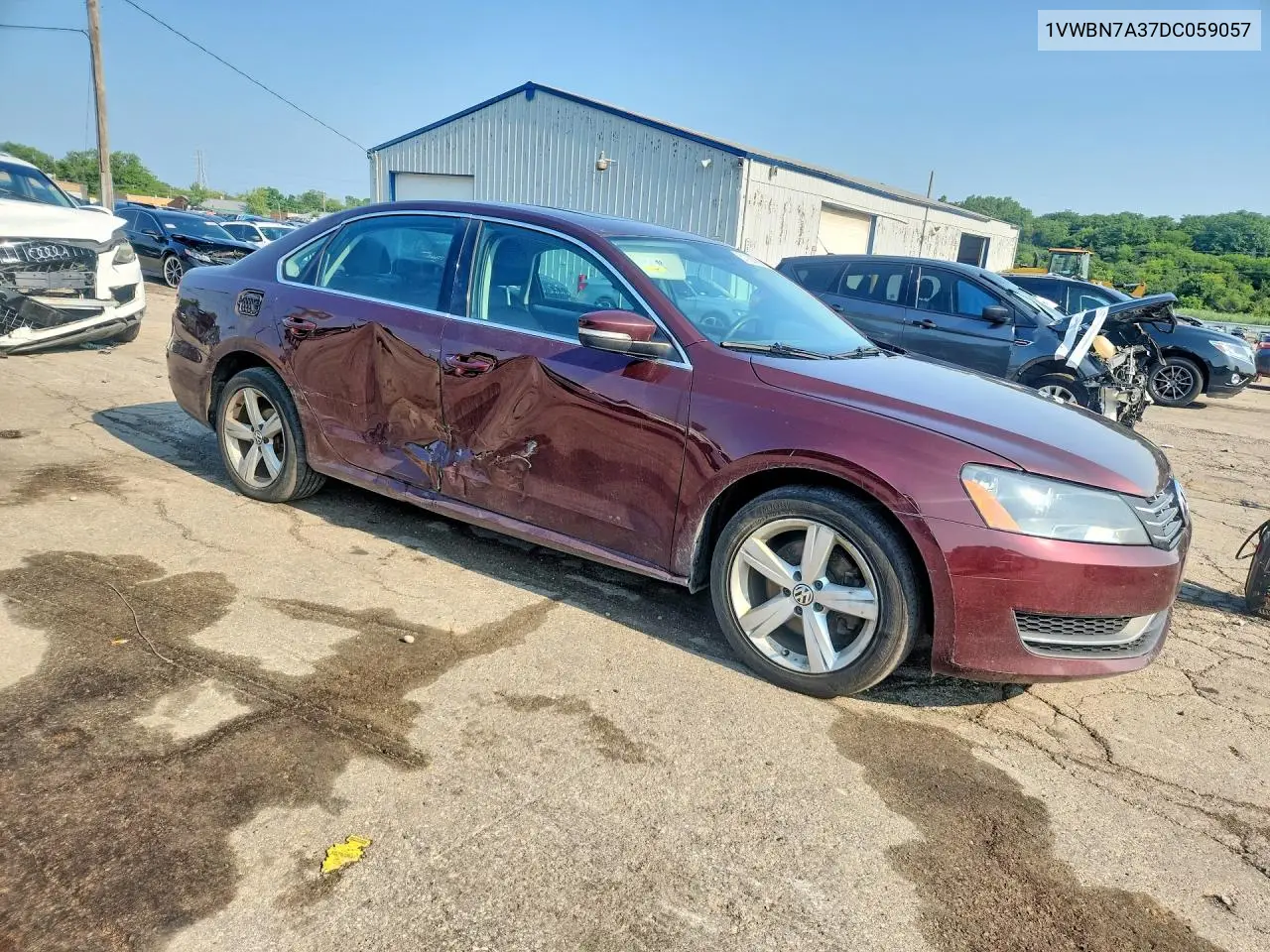 2013 Volkswagen Passat Se VIN: 1VWBN7A37DC059057 Lot: 61162756