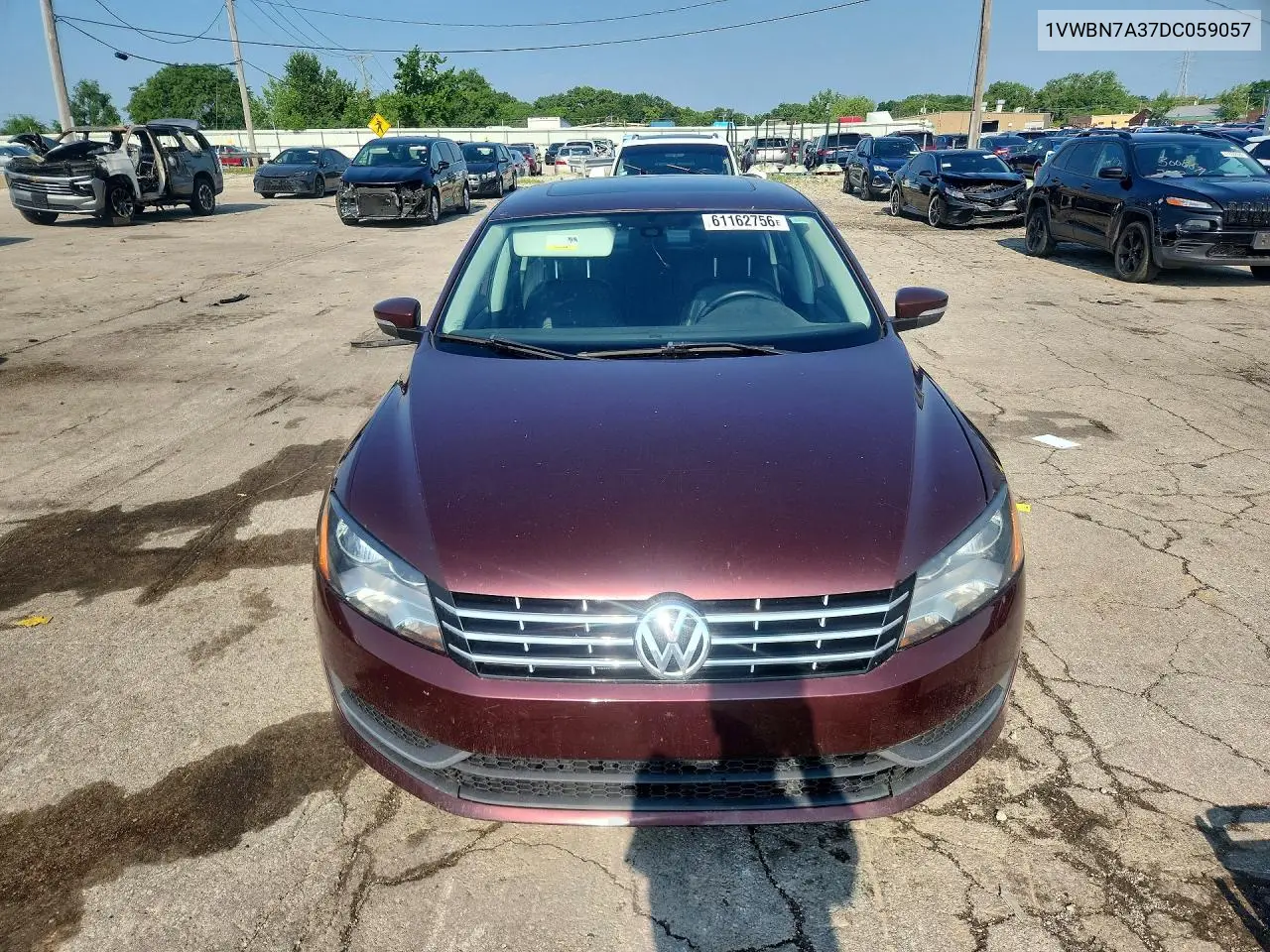 2013 Volkswagen Passat Se VIN: 1VWBN7A37DC059057 Lot: 61162756