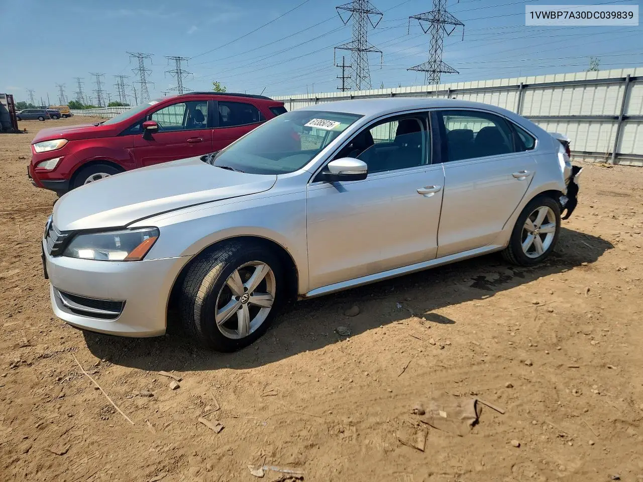 2013 Volkswagen Passat Se VIN: 1VWBP7A30DC039839 Lot: 61385016