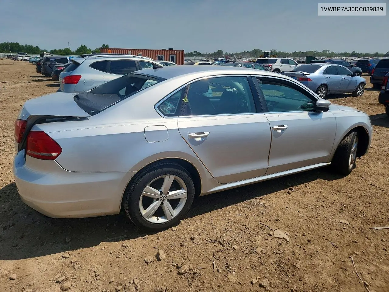 2013 Volkswagen Passat Se VIN: 1VWBP7A30DC039839 Lot: 61385016