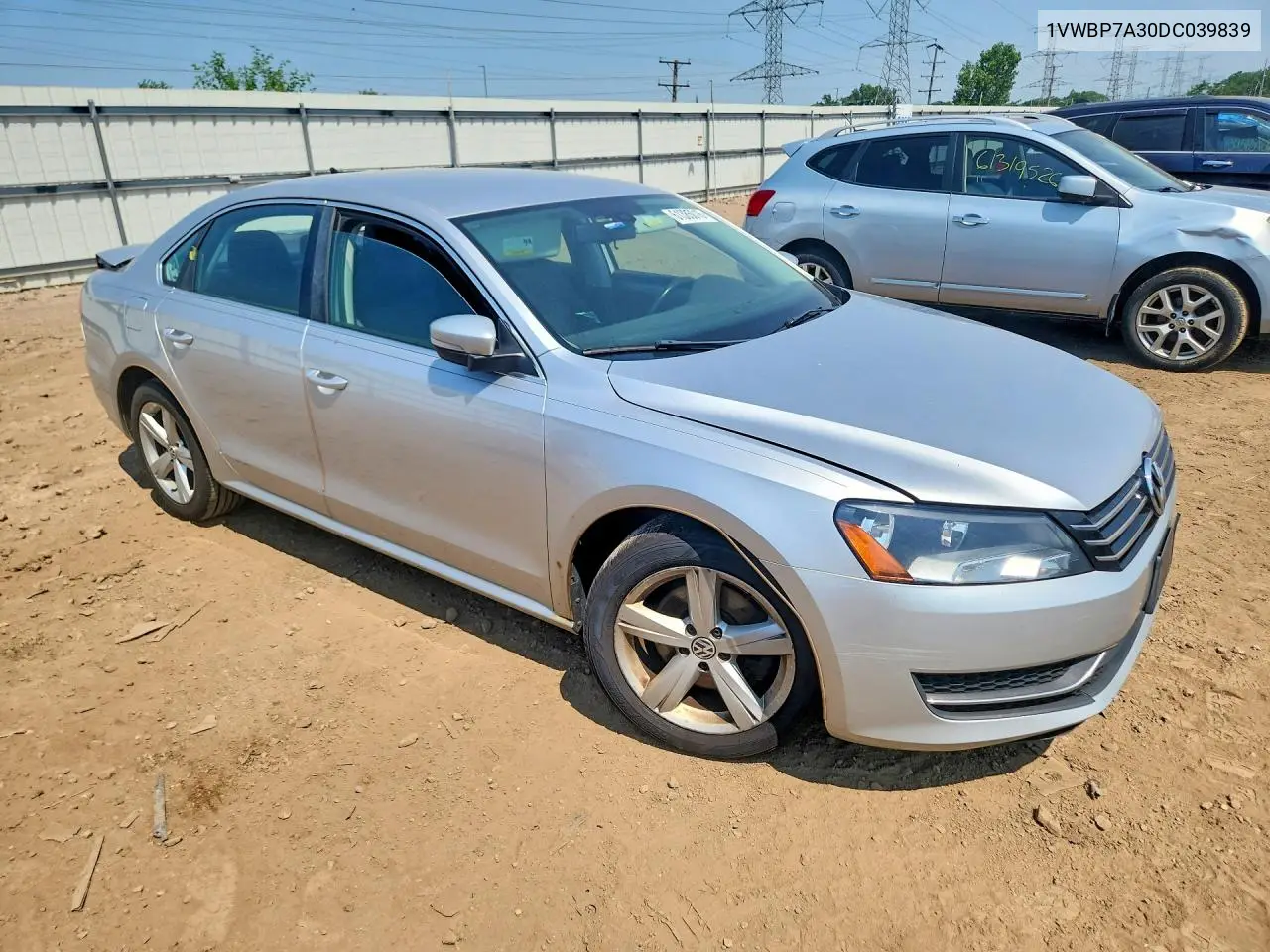 2013 Volkswagen Passat Se VIN: 1VWBP7A30DC039839 Lot: 61385016