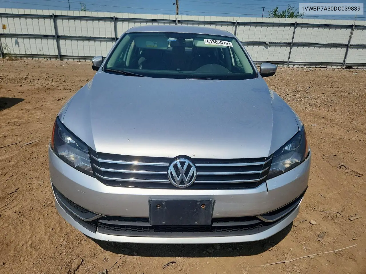 2013 Volkswagen Passat Se VIN: 1VWBP7A30DC039839 Lot: 61385016