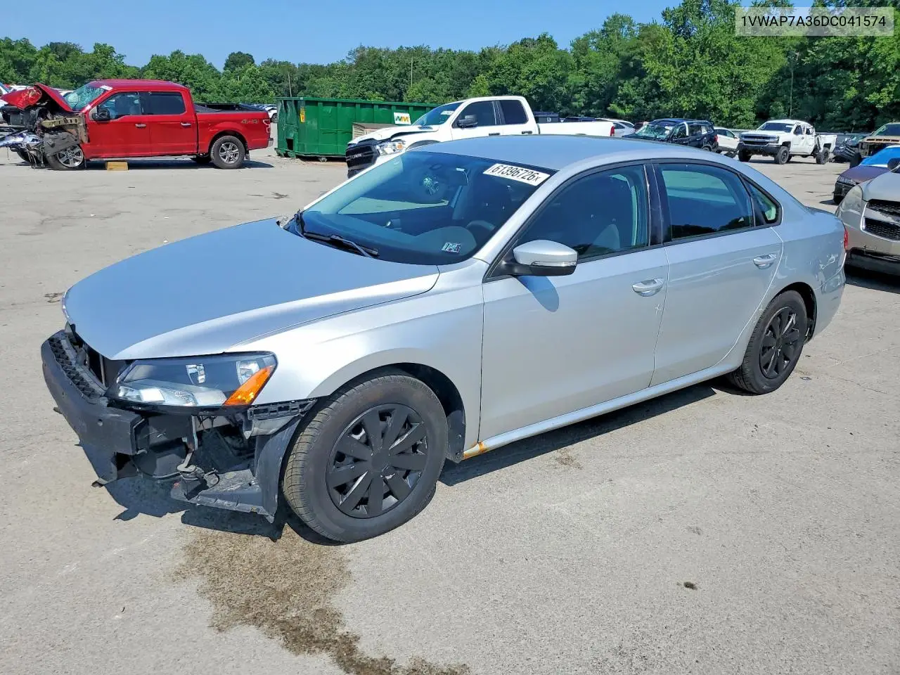 2013 Volkswagen Passat S VIN: 1VWAP7A36DC041574 Lot: 61396726