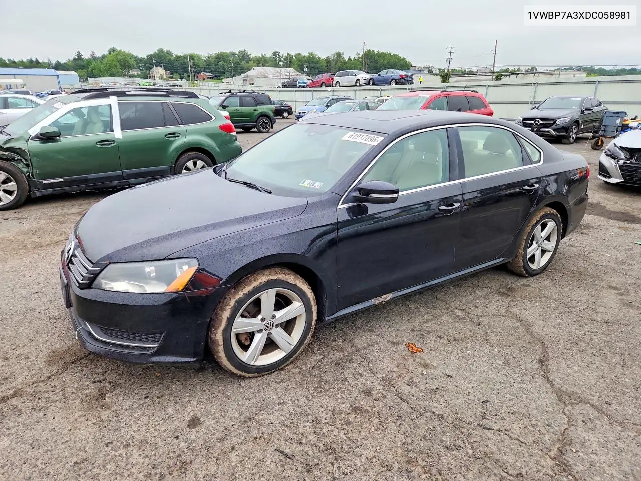 2013 Volkswagen Passat Se VIN: 1VWBP7A3XDC058981 Lot: 61917896