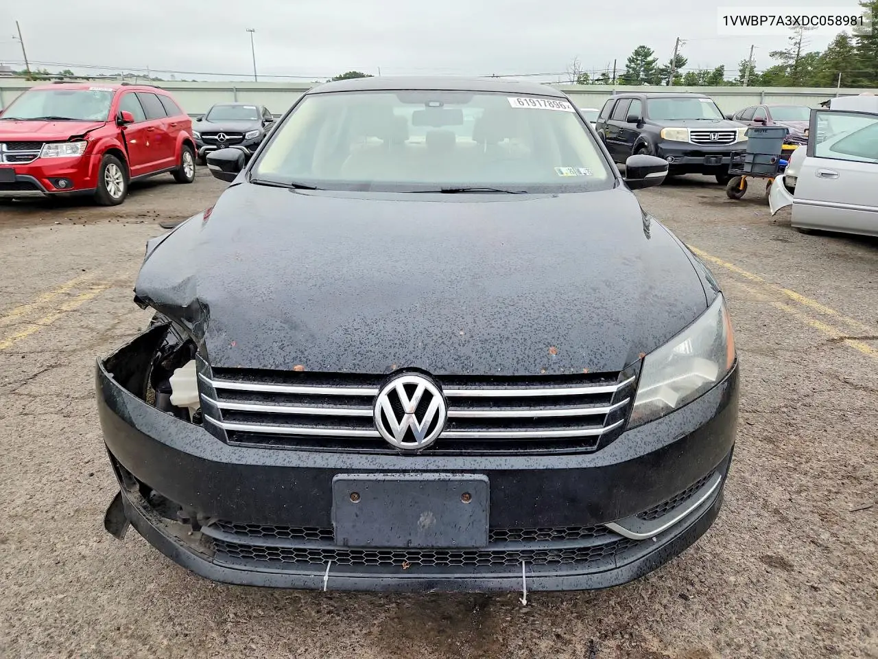 2013 Volkswagen Passat Se VIN: 1VWBP7A3XDC058981 Lot: 61917896