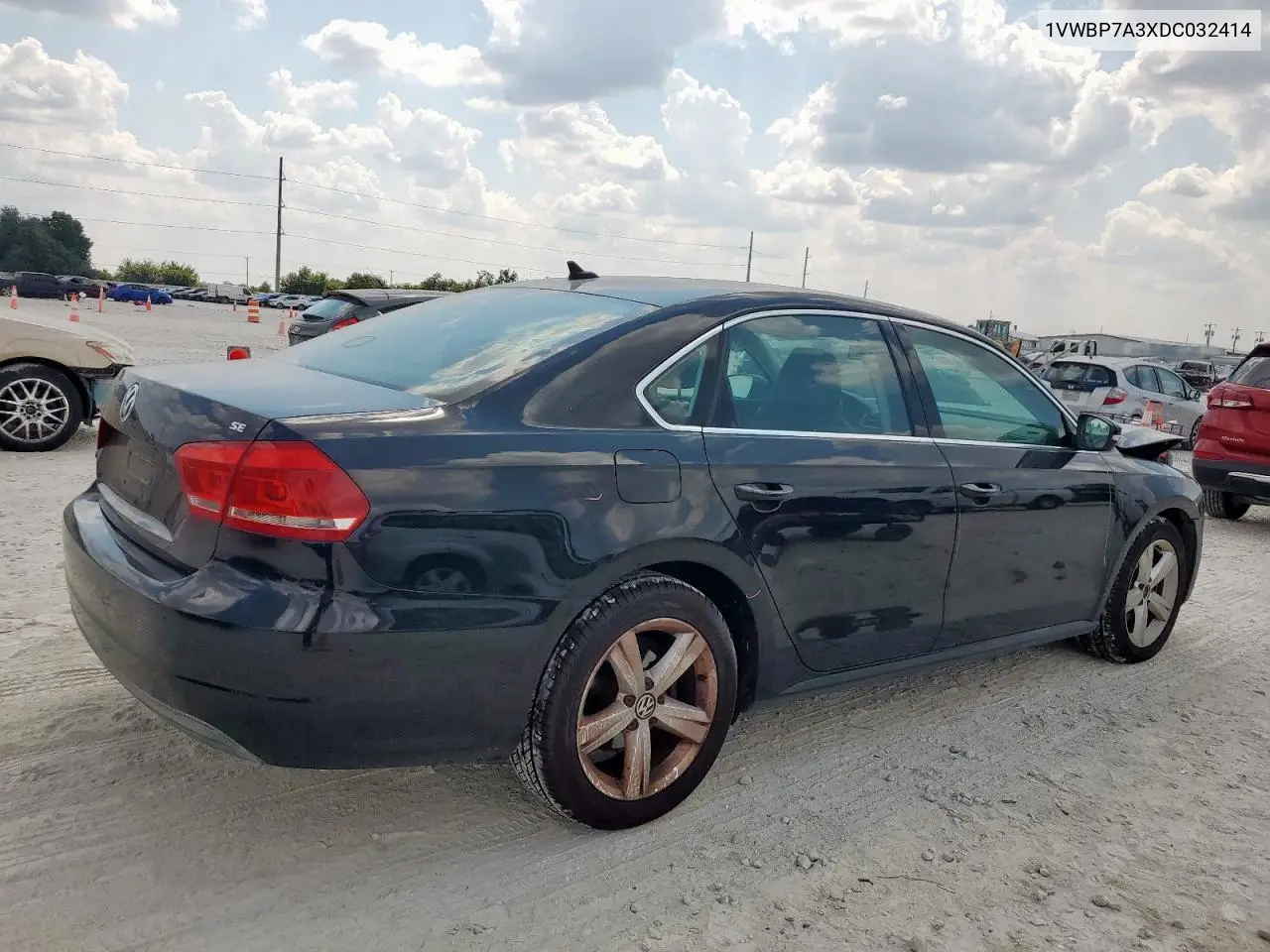1VWBP7A3XDC032414 2013 Volkswagen Passat Se