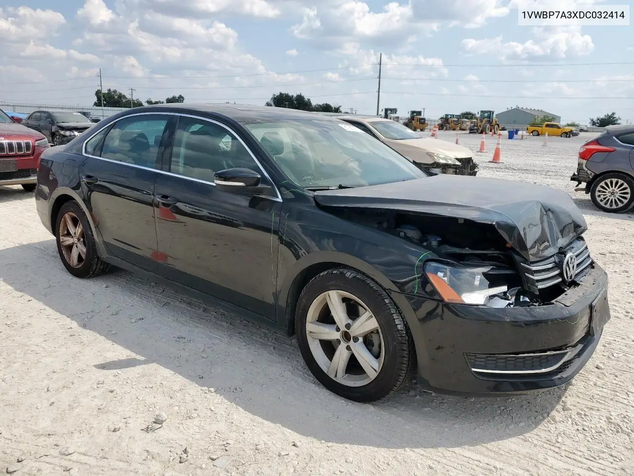 1VWBP7A3XDC032414 2013 Volkswagen Passat Se