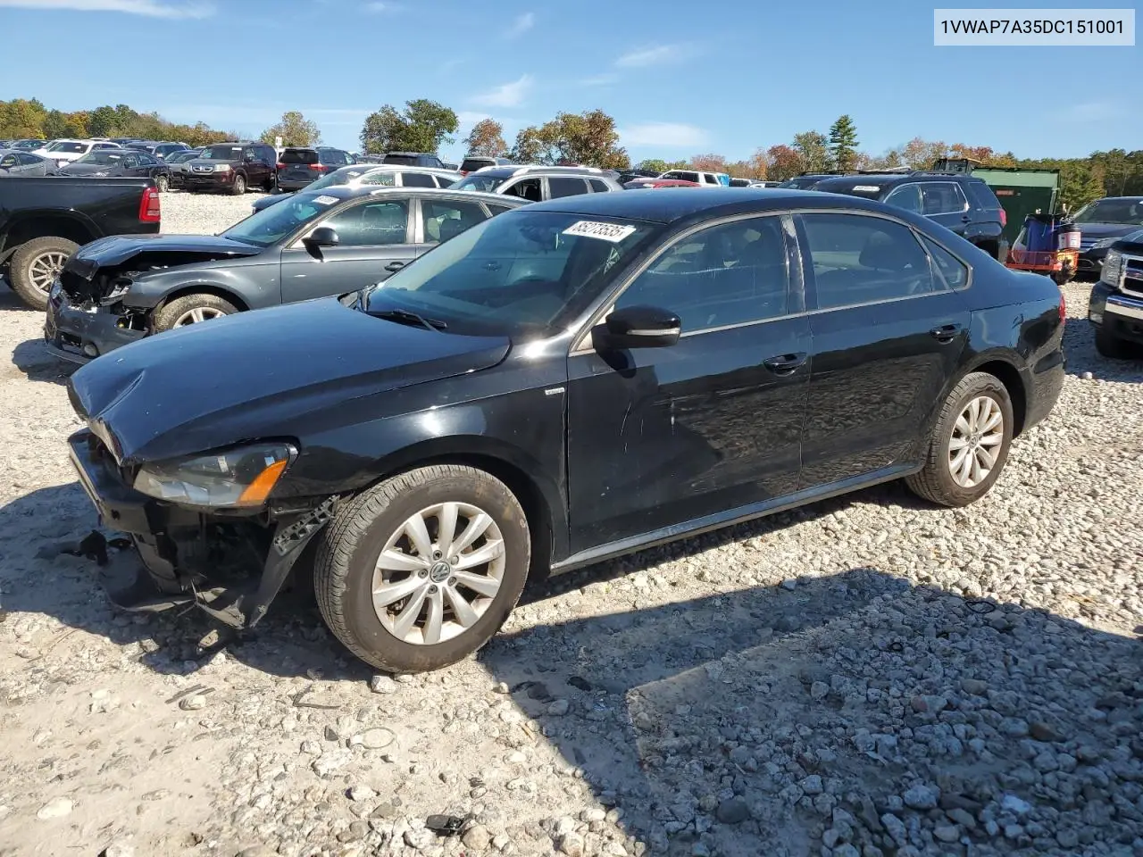 1VWAP7A35DC151001 2013 Volkswagen Passat S