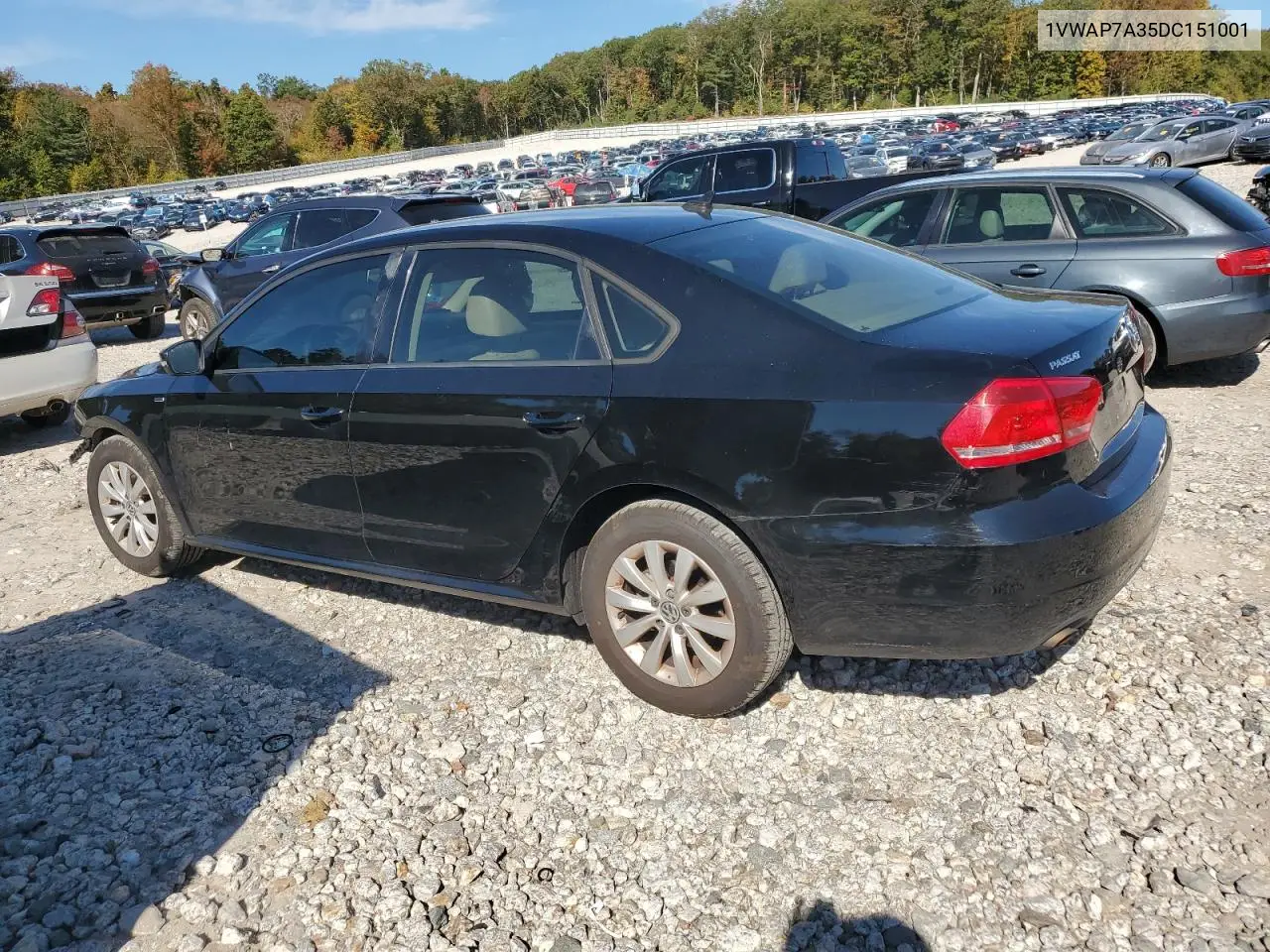 1VWAP7A35DC151001 2013 Volkswagen Passat S