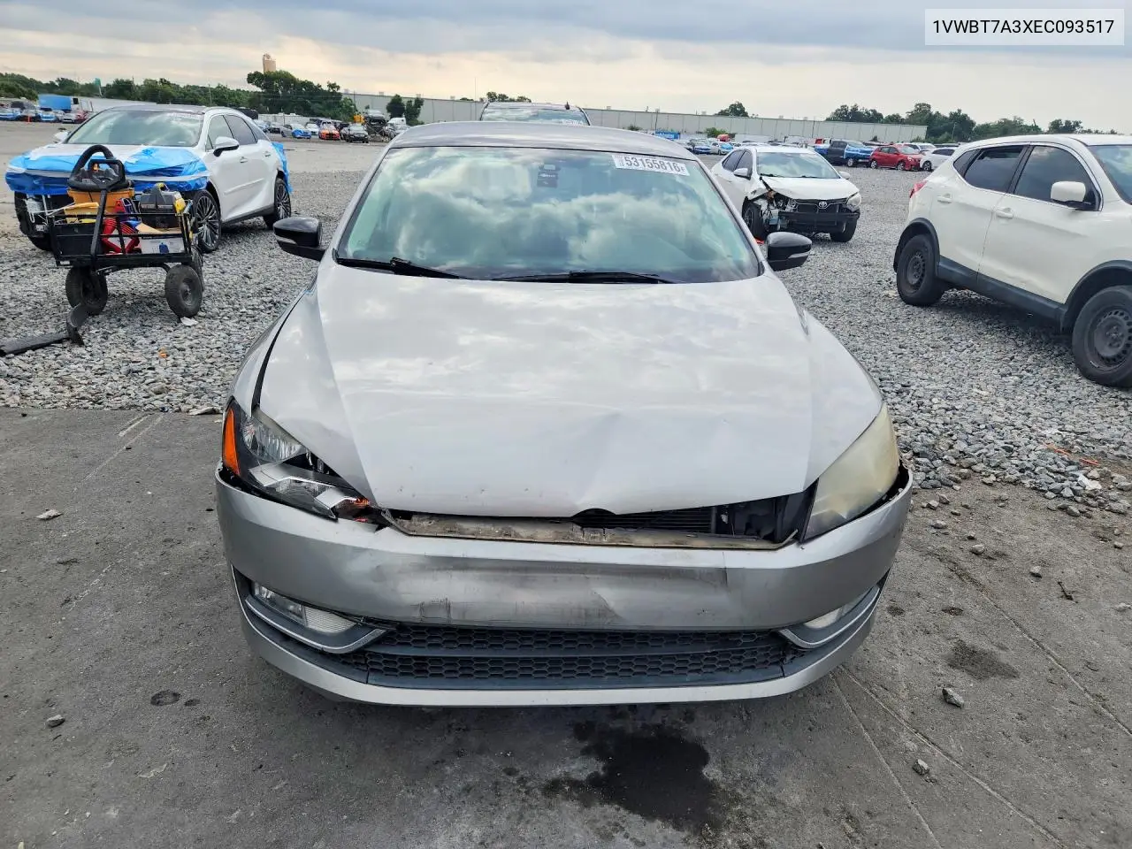 2014 Volkswagen Passat Se VIN: 1VWBT7A3XEC093517 Lot: 53155816