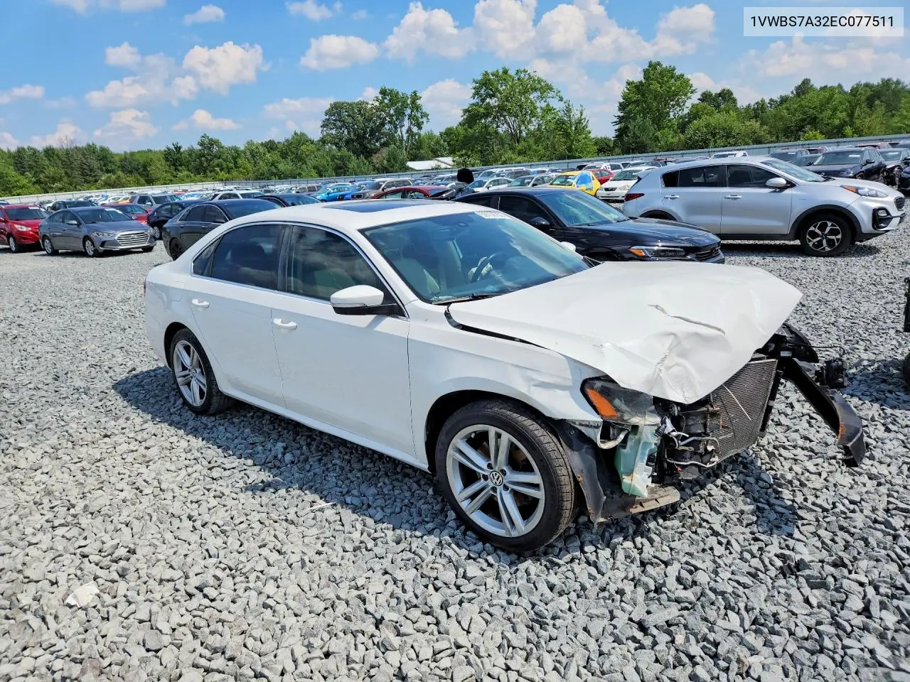 2014 Volkswagen Passat Se VIN: 1VWBS7A32EC077511 Lot: 59738756