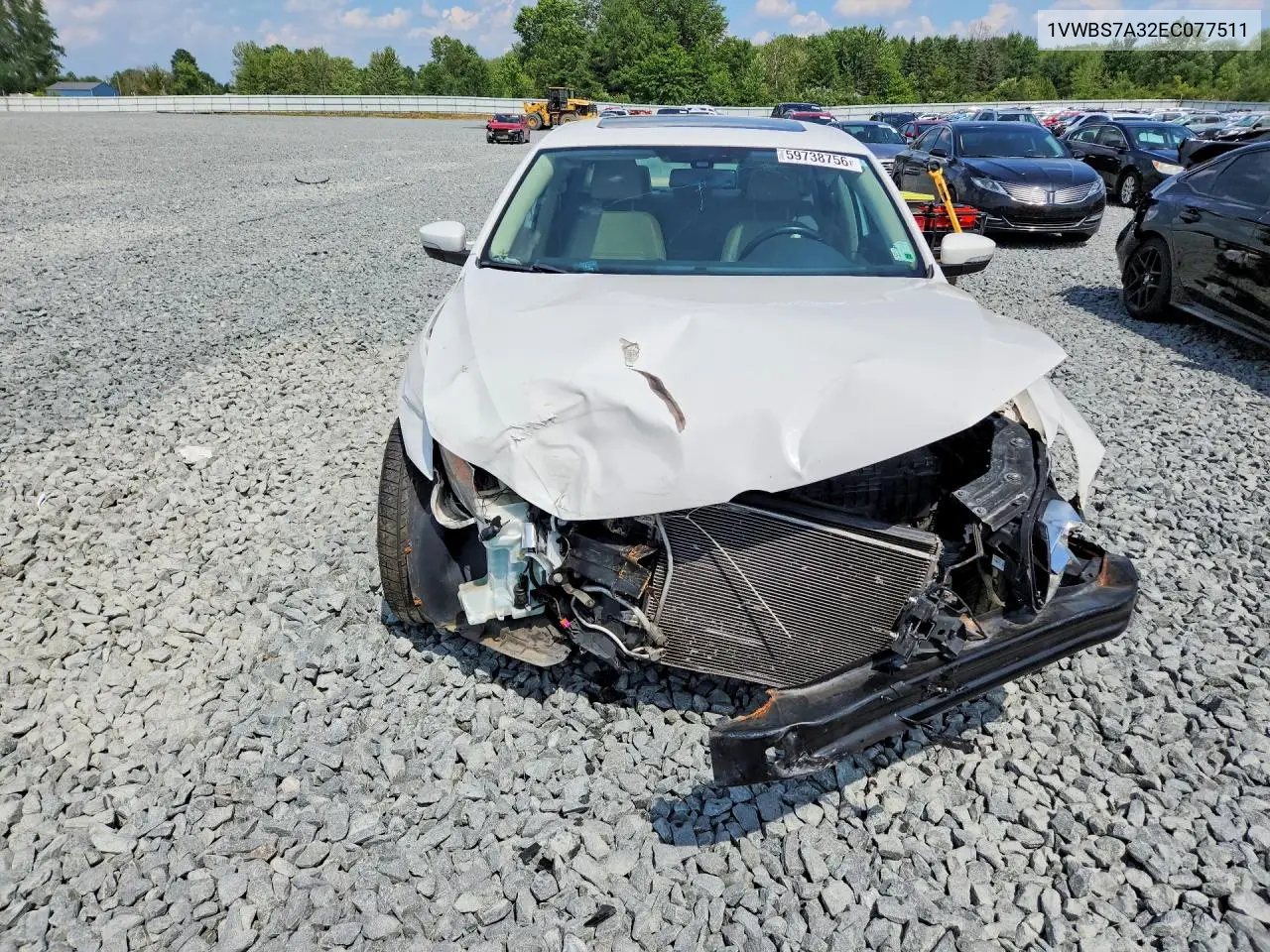 2014 Volkswagen Passat Se VIN: 1VWBS7A32EC077511 Lot: 59738756