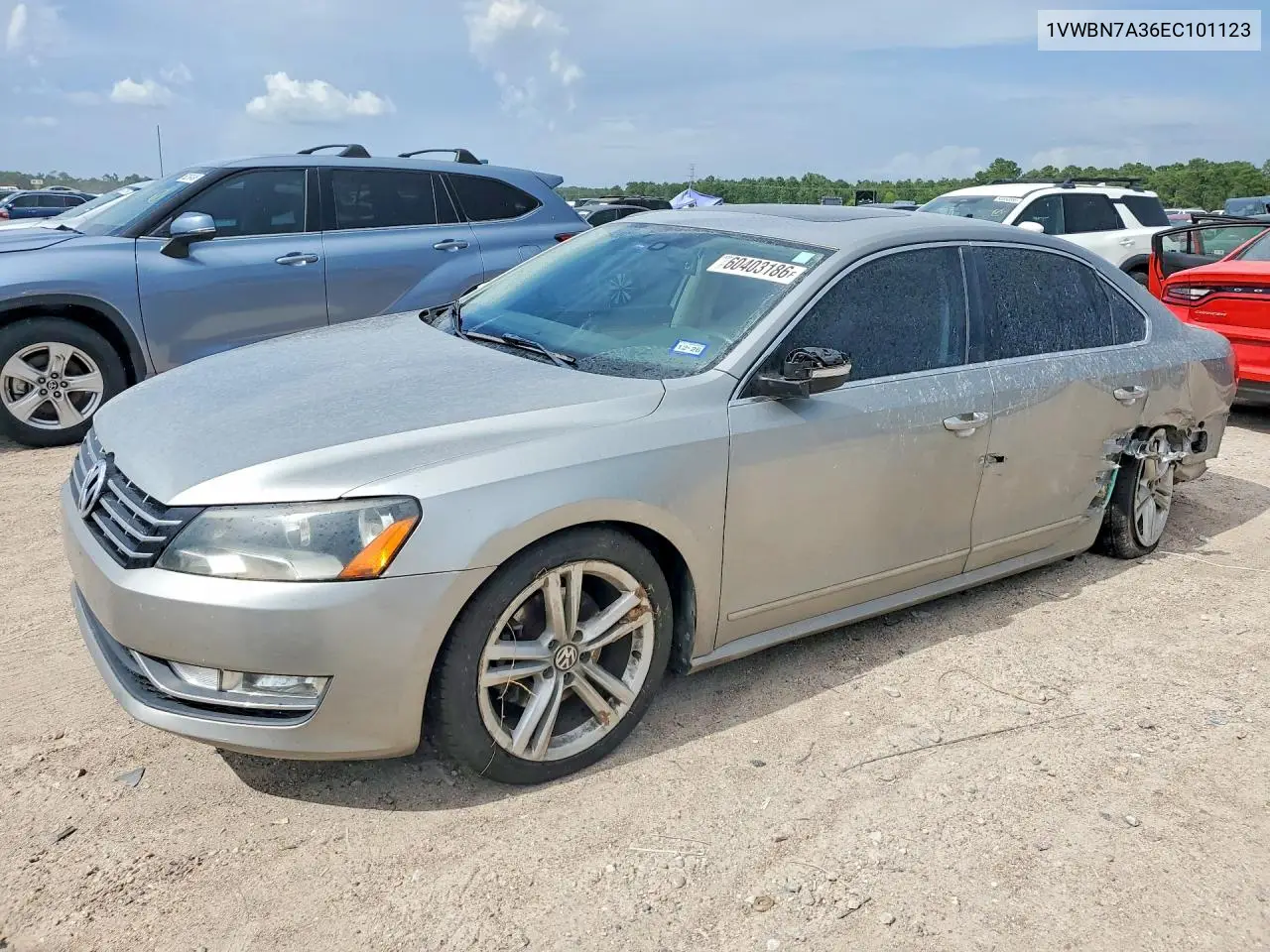 2014 Volkswagen Passat Se VIN: 1VWBN7A36EC101123 Lot: 60403186