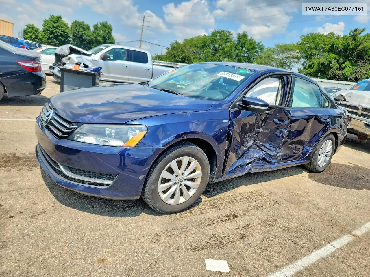 2014 Volkswagen Passat S VIN: 1VWAT7A30EC077161 Lot: 60713346