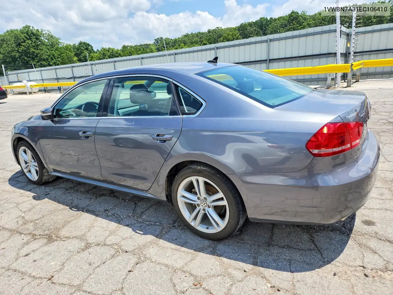 2014 Volkswagen Passat Se VIN: 1VWBN7A31EC106410 Lot: 61129526