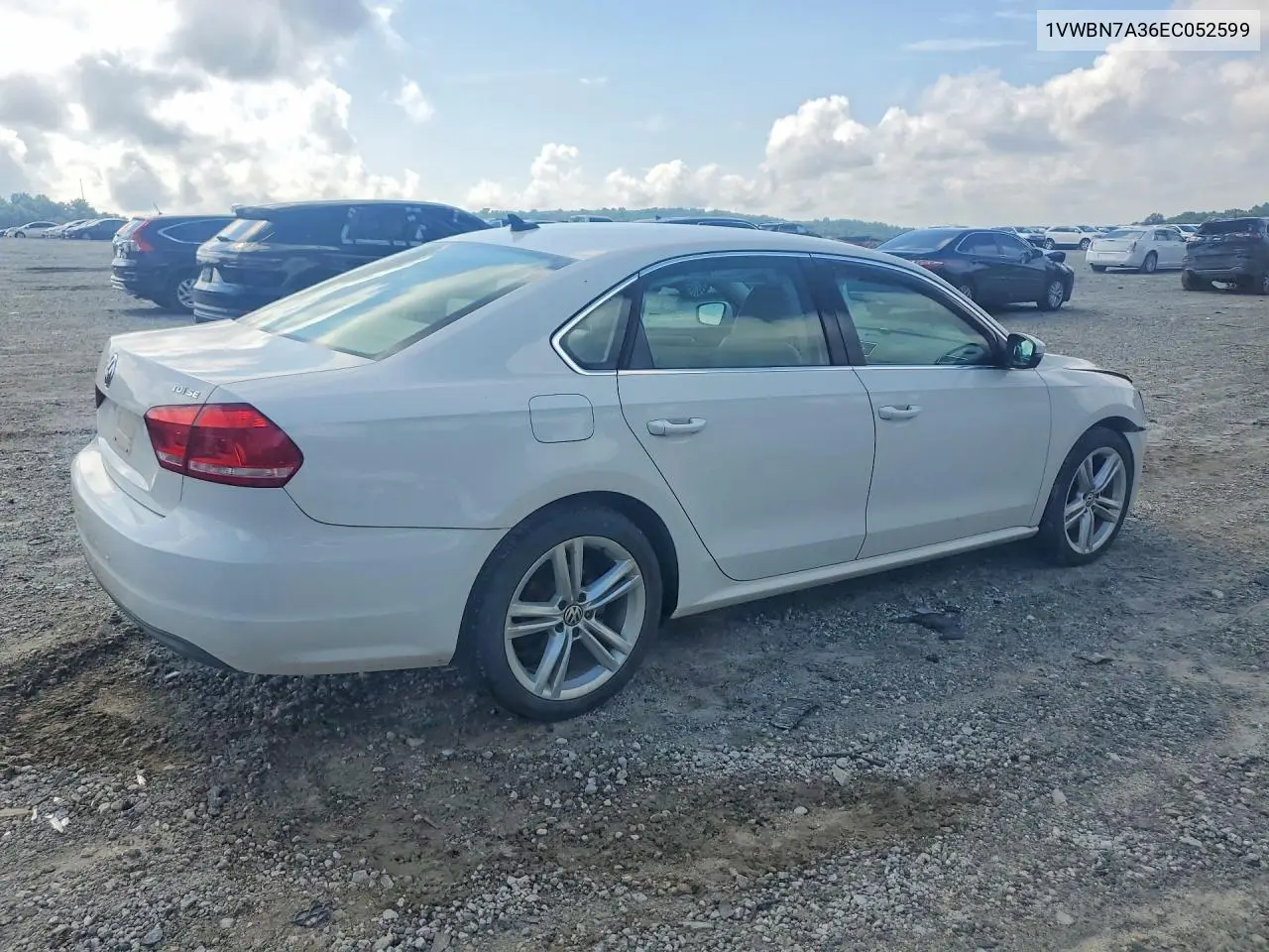 2014 Volkswagen Passat Se VIN: 1VWBN7A36EC052599 Lot: 61296596