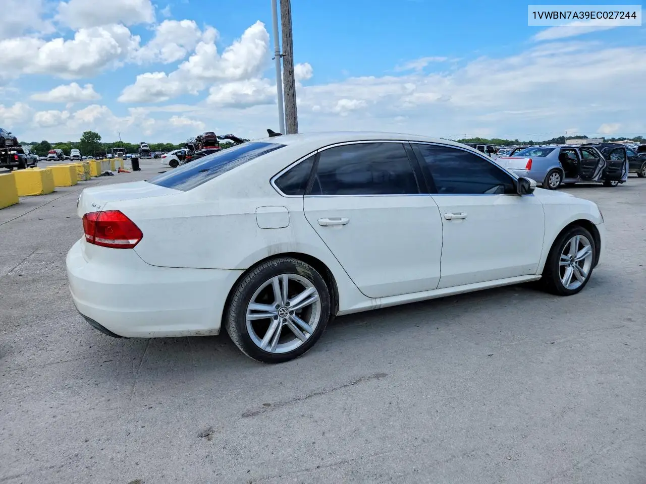 2014 Volkswagen Passat Se VIN: 1VWBN7A39EC027244 Lot: 61316656