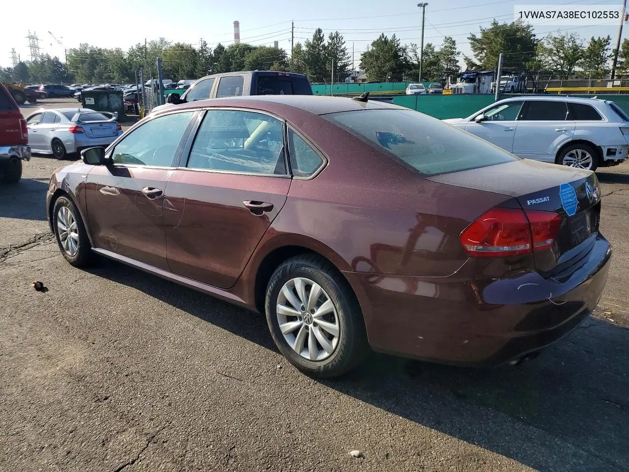 2014 Volkswagen Passat S VIN: 1VWAS7A38EC102553 Lot: 61689696