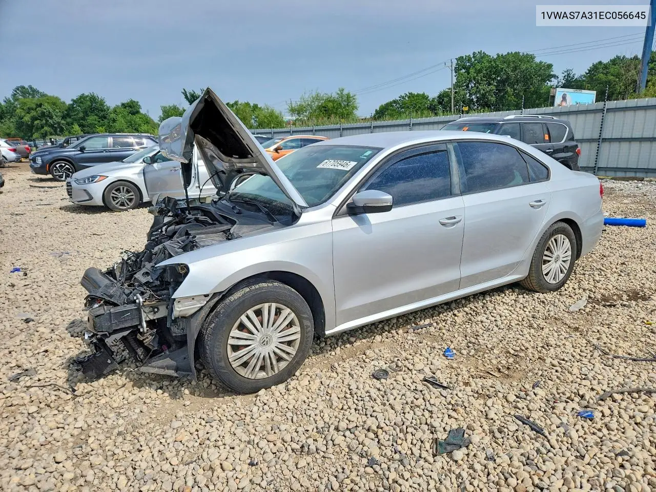 2014 Volkswagen Passat S VIN: 1VWAS7A31EC056645 Lot: 61705946