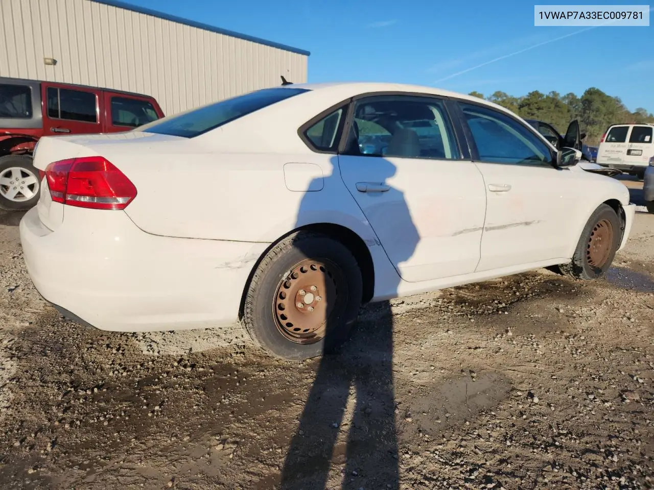 1VWAP7A33EC009781 2014 Volkswagen Passat S