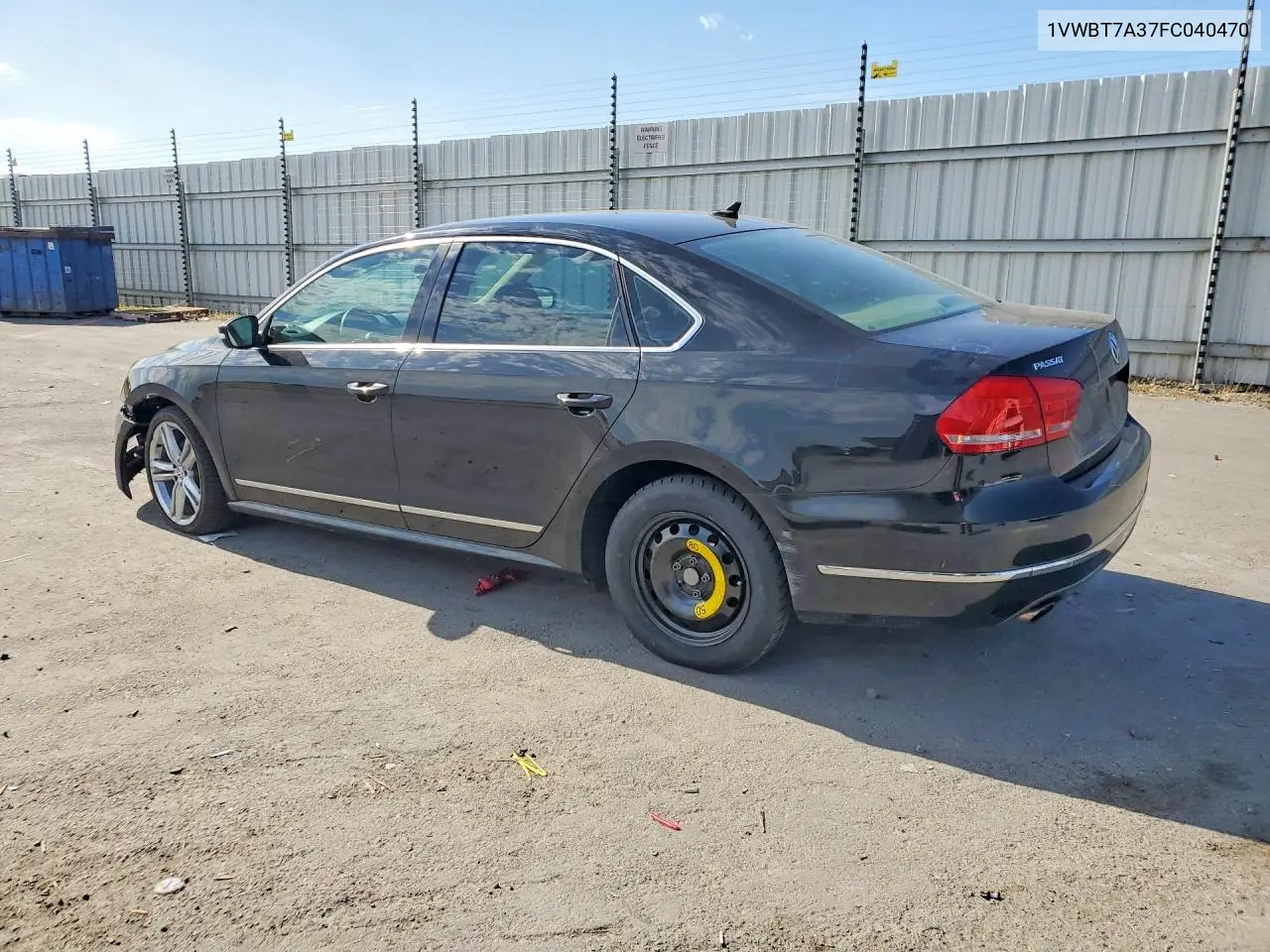 2015 Volkswagen Passat Se VIN: 1VWBT7A37FC040470 Lot: 58302706