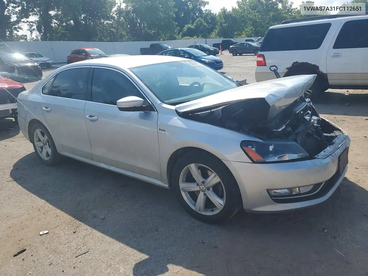 2015 Volkswagen Passat S VIN: 1VWAS7A31FC112651 Lot: 59964736