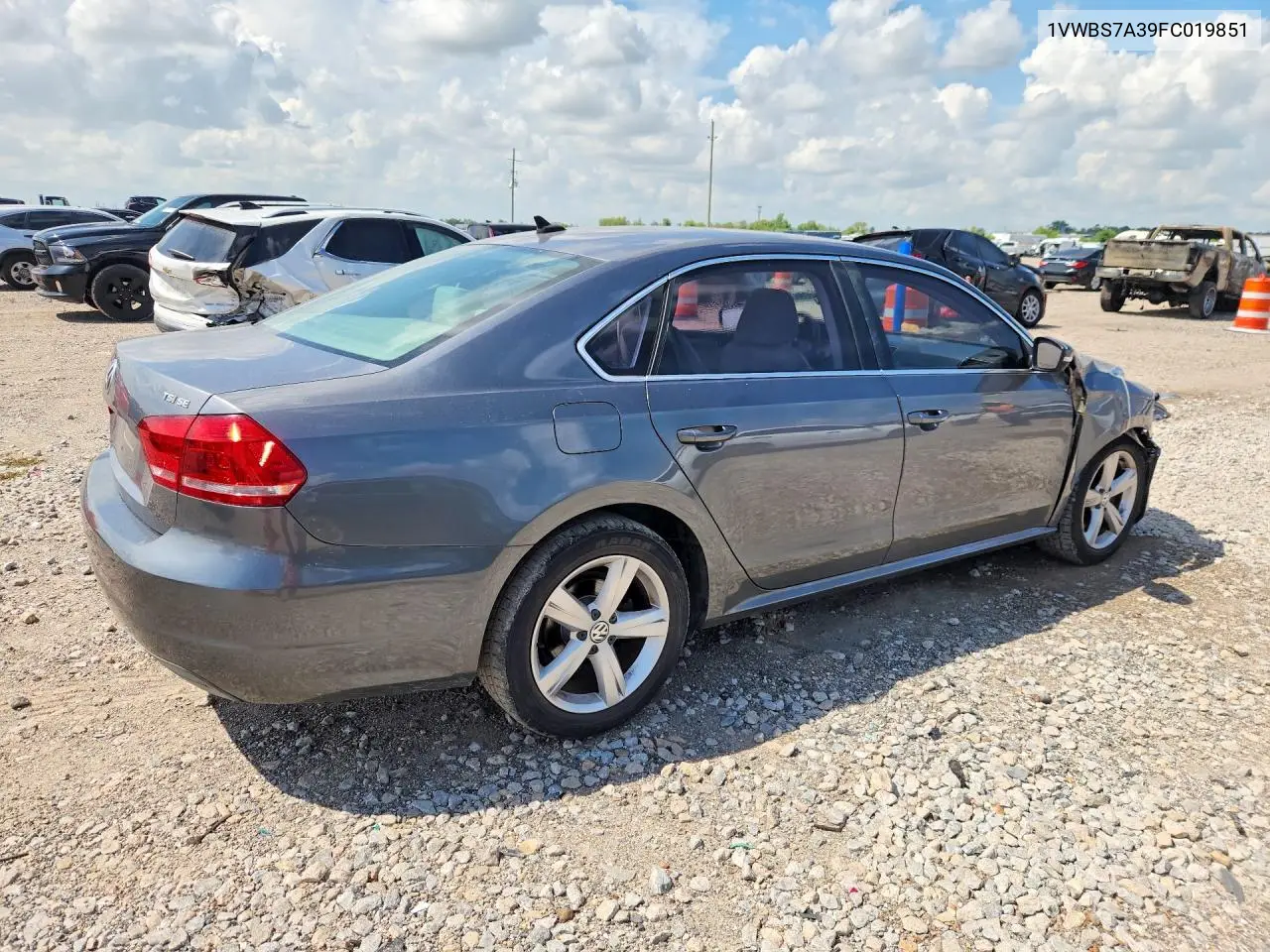 2015 Volkswagen Passat Se VIN: 1VWBS7A39FC019851 Lot: 60080876