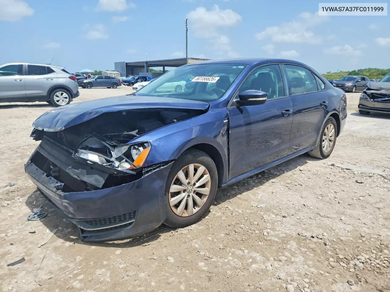 2015 Volkswagen Passat S VIN: 1VWAS7A37FC011999 Lot: 60156626