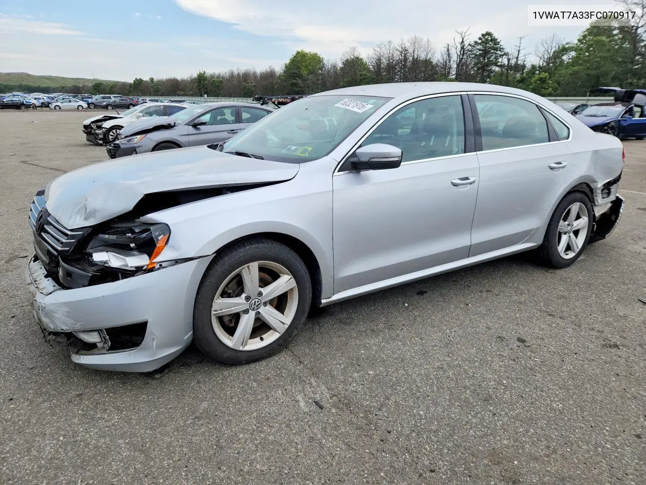 2015 Volkswagen Passat S VIN: 1VWAT7A33FC070917 Lot: 60321916