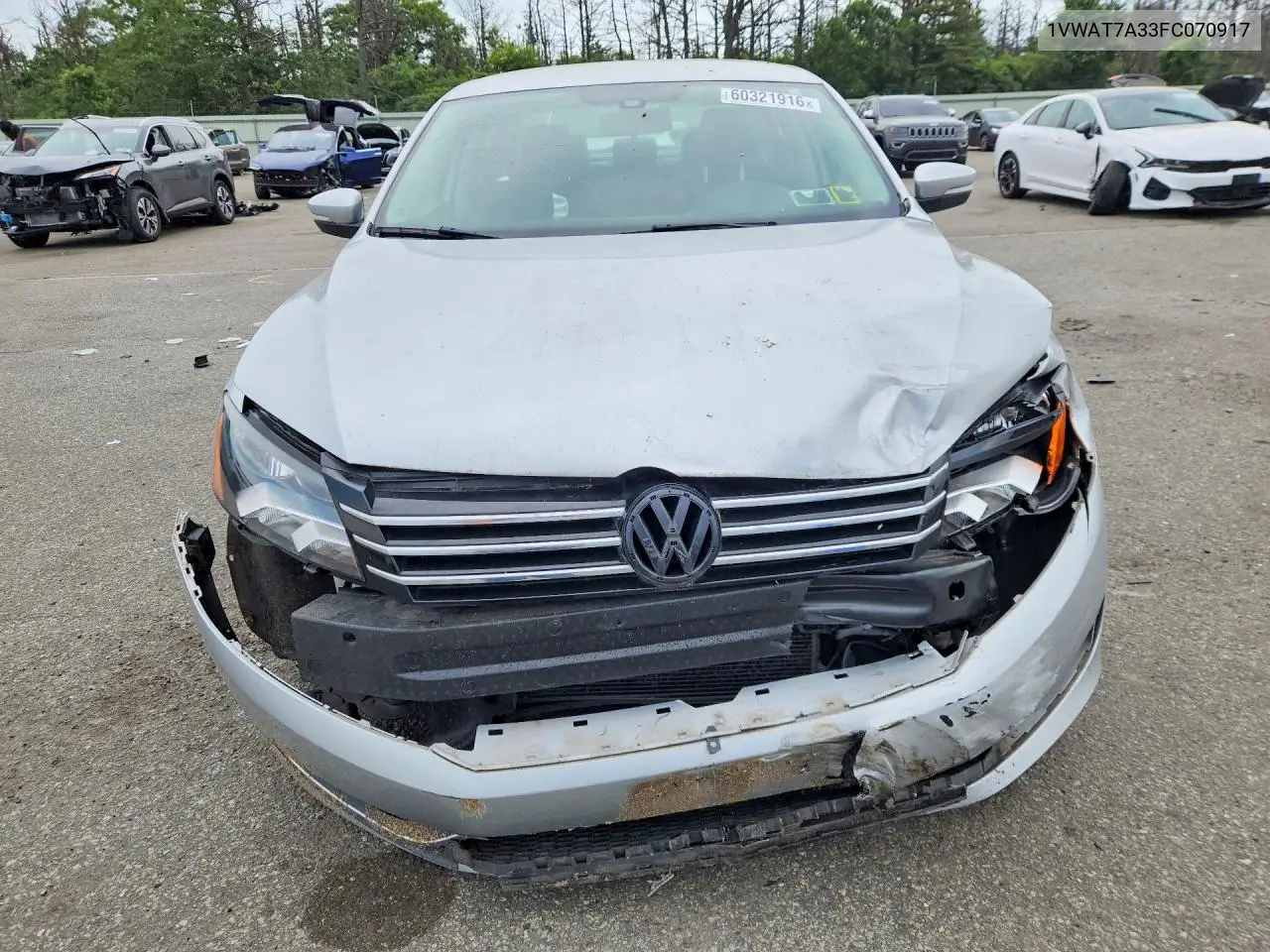 2015 Volkswagen Passat S VIN: 1VWAT7A33FC070917 Lot: 60321916