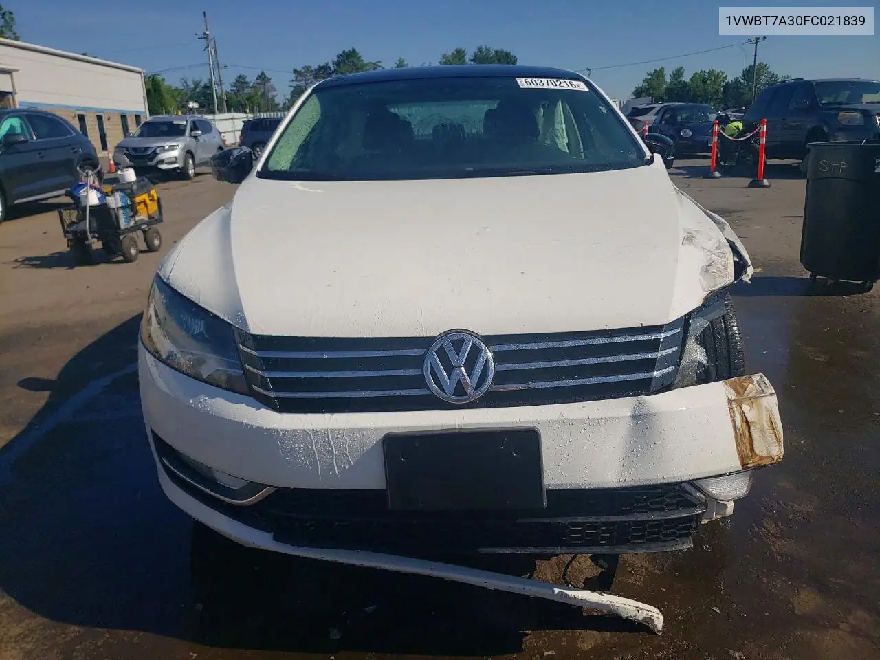 2015 Volkswagen Passat Se VIN: 1VWBT7A30FC021839 Lot: 60370216