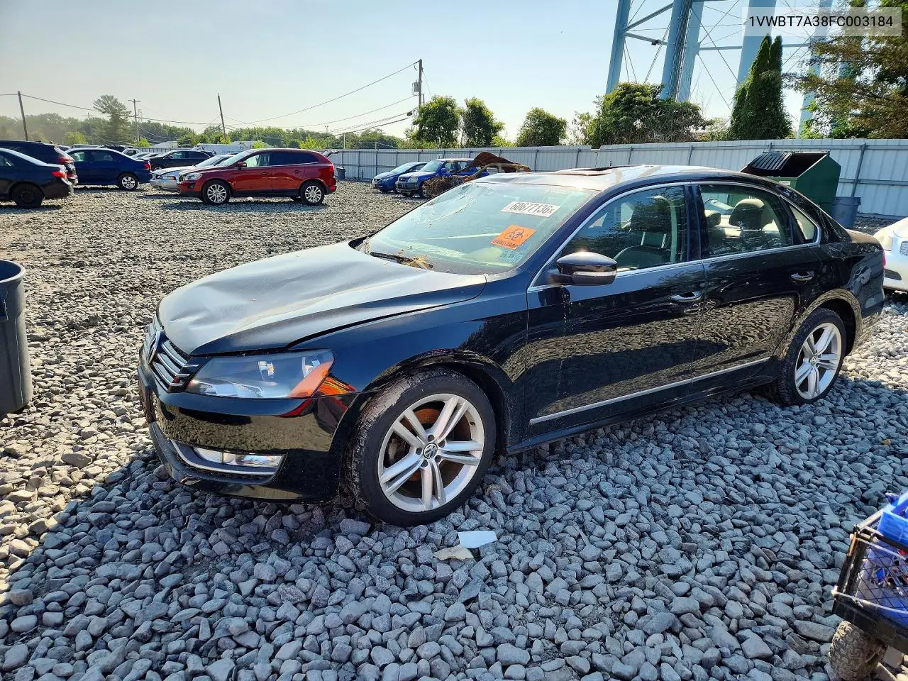 2015 Volkswagen Passat Se VIN: 1VWBT7A38FC003184 Lot: 60677136