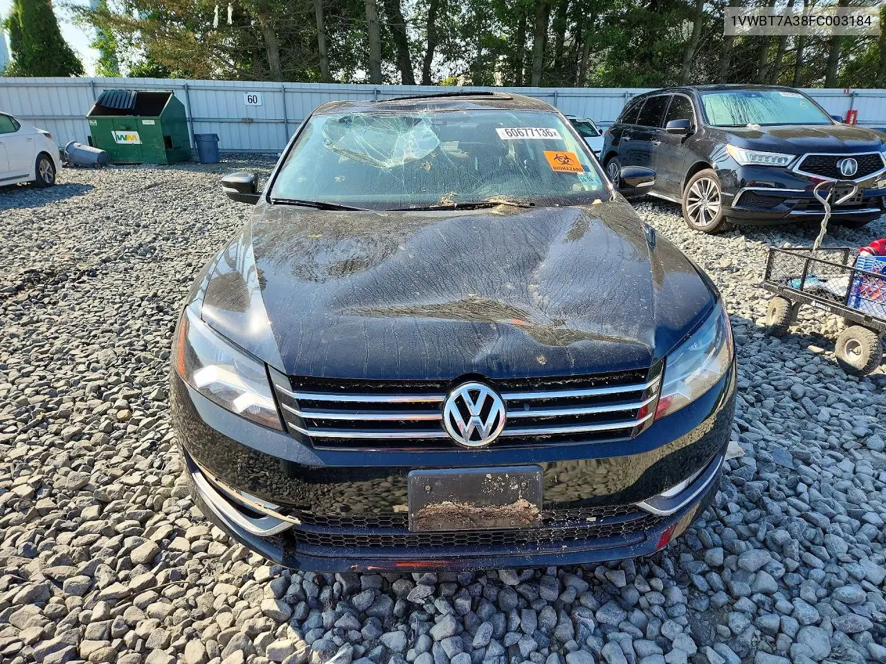 2015 Volkswagen Passat Se VIN: 1VWBT7A38FC003184 Lot: 60677136