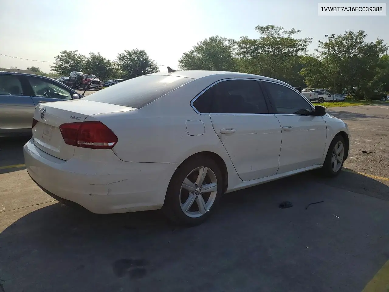 2015 Volkswagen Passat Se VIN: 1VWBT7A36FC039388 Lot: 60899126