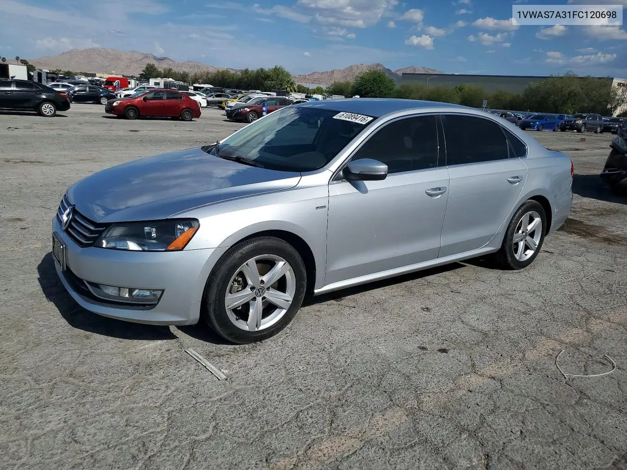2015 Volkswagen Passat S VIN: 1VWAS7A31FC120698 Lot: 61089416