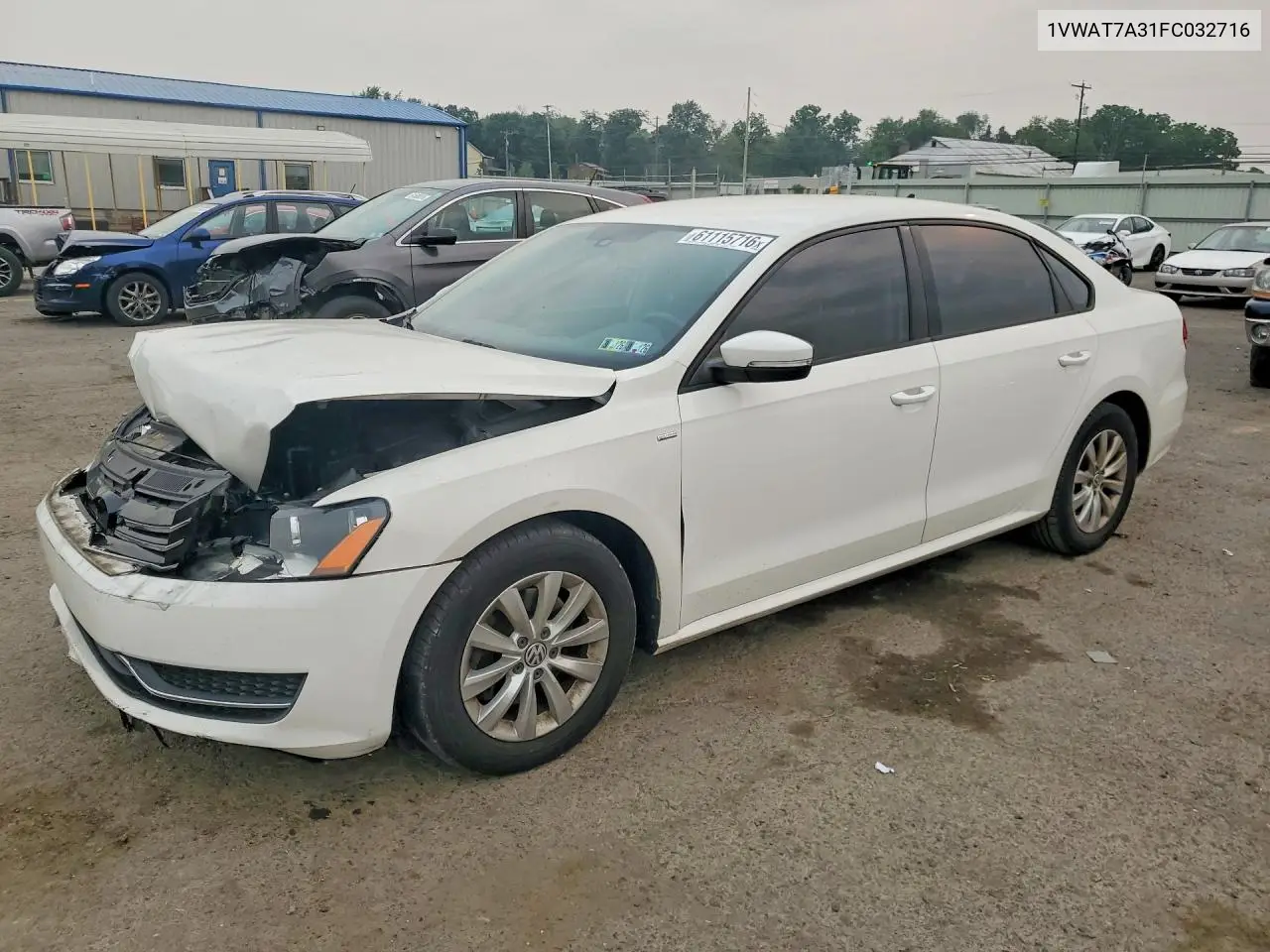 2015 Volkswagen Passat S VIN: 1VWAT7A31FC032716 Lot: 61115716