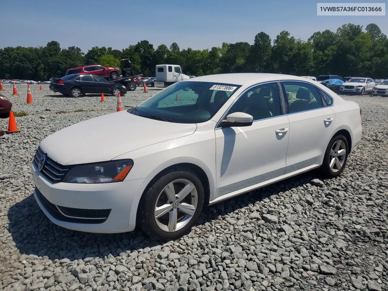 2015 Volkswagen Passat Se VIN: 1VWBS7A36FC013666 Lot: 61327806