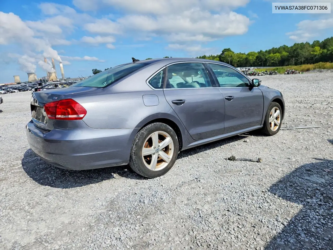 2015 Volkswagen Passat S VIN: 1VWAS7A38FC071306 Lot: 61752906