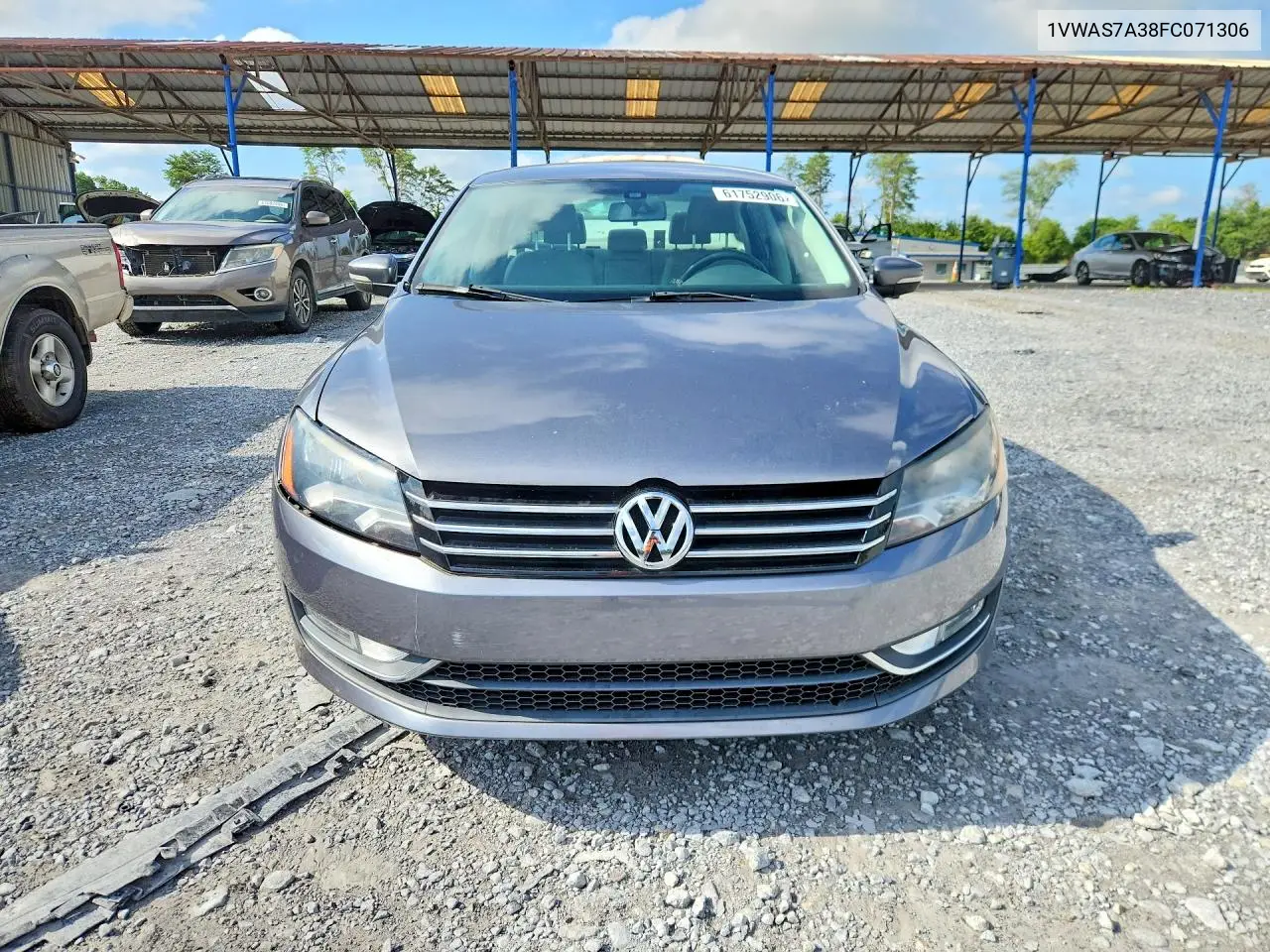 2015 Volkswagen Passat S VIN: 1VWAS7A38FC071306 Lot: 61752906